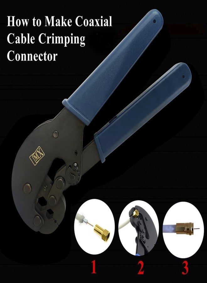 ام كي أداة تجعيد الأسلاك MX، أداة تجريد الأسلاك، كماشة تجعيد ذاتية الضبط، أداة تجعيد شديدة التحمل لقص أسلاك RG-6، RG-11، RG-59، RG-213، RG-58 - Image 4